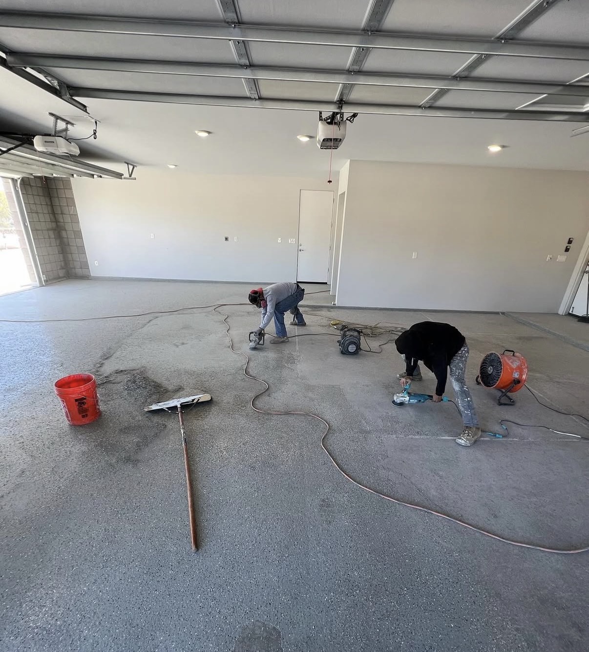 Concrete floor before garage floor coating installation